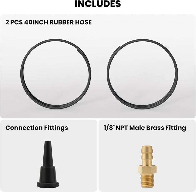 Watflow Natural Gas or LP Gas Manifold Pressure Test Accessories Kit, 40" Rubber Hose, 1/8" NPT Male Brass Fitting for Replacement(2pcs) - Image 5